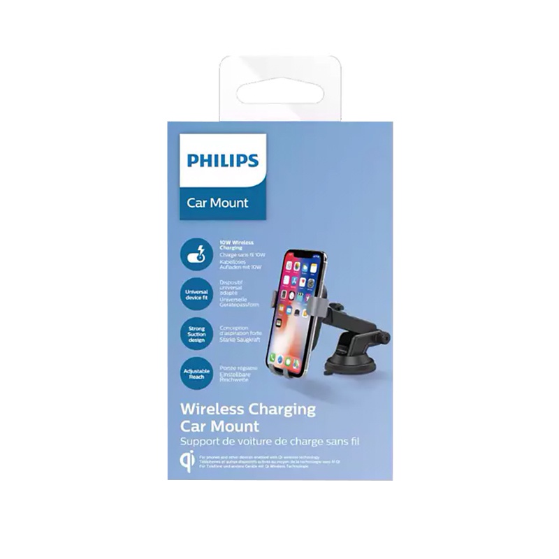 Suport Telefon Auto Incarcare Inductiva Qi Philips - imagine 3