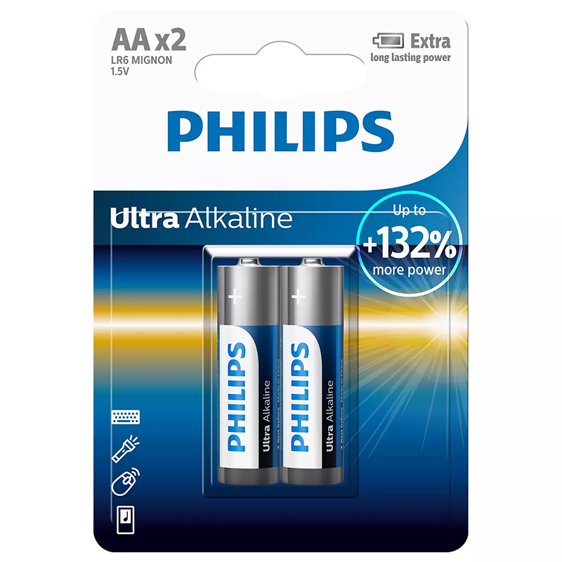 Baterie Ultra Alkaline Lr6 Aa Blister 2 Buc Philips - imagine 2
