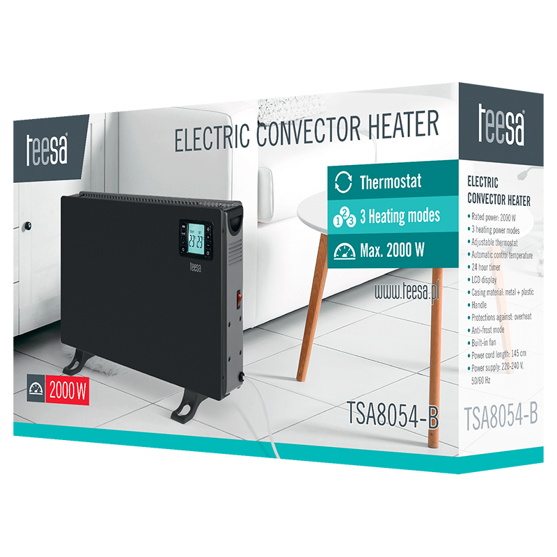 Convector Incalzire Ecran Lcd 3 Trepte 2000w Teesa - imagine 9