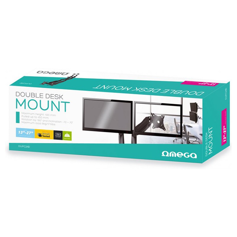 Suport 2 Monitoare Vesa 100x100 13-27 Inch - imagine 3